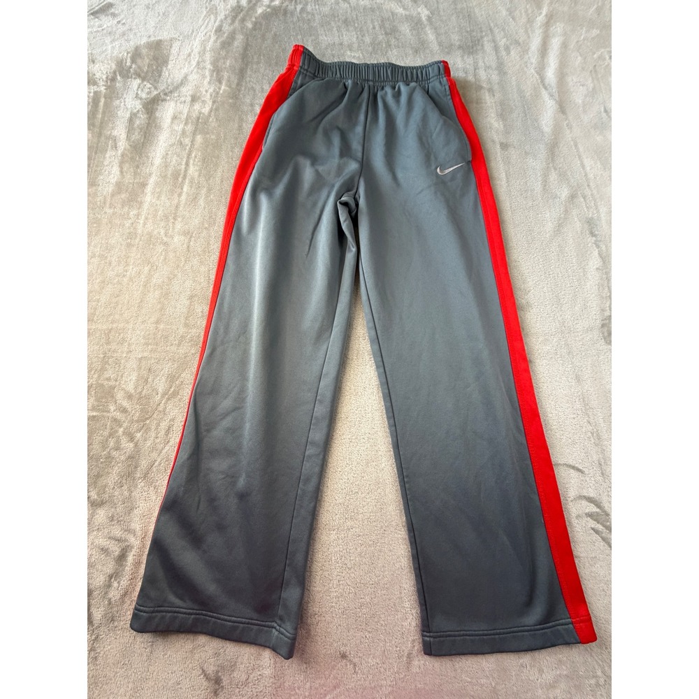 Nike Therma-Fit Sweatpants Mens XL Gray Red Stripe Athletic